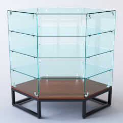 Прилавок угловой ЛОФТ СТИЛЬ №19 шестигранный (без дверок), Орех