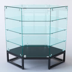 Прилавок угловой ЛОФТ СТИЛЬ №119 шестигранный (с дверками), Черный