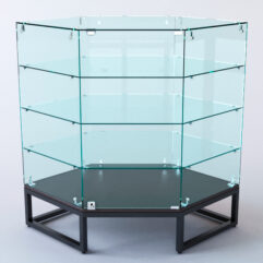 Прилавок угловой ЛОФТ СТИЛЬ №119 шестигранный (с дверками), Дуб Венге