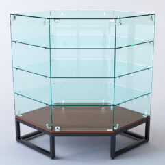 Прилавок угловой ЛОФТ СТИЛЬ №119 шестигранный (с дверками), Орех