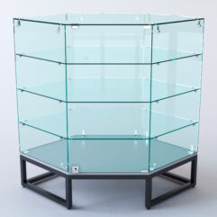 Прилавок угловой ЛОФТ СТИЛЬ №119 шестигранный (с дверками), Серый