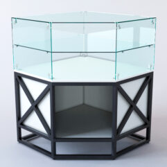 Прилавок угловой ЛОФТ СТИЛЬ №4 пятигранный (без дверок), Белый (с белой кромкой)