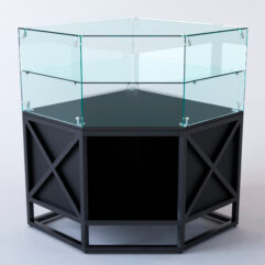 Прилавок угловой ЛОФТ СТИЛЬ №4 пятигранный (без дверок), Черный