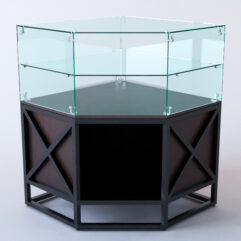 Прилавок угловой ЛОФТ СТИЛЬ №4 пятигранный (без дверок), Дуб Венге