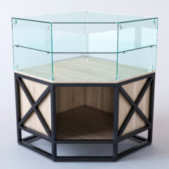 Прилавок угловой ЛОФТ СТИЛЬ №4 пятигранный (без дверок), Дуб Сонома