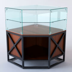 Прилавок угловой ЛОФТ СТИЛЬ №4 пятигранный (без дверок), Орех