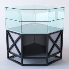 Прилавок угловой ЛОФТ СТИЛЬ №4 пятигранный (без дверок), Серый