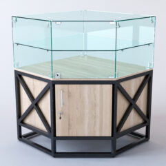 Прилавок угловой ЛОФТ СТИЛЬ №104 пятигранный (с дверками), Дуб Сонома