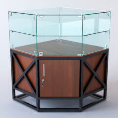 Прилавок угловой ЛОФТ СТИЛЬ №104 пятигранный (с дверками), Орех