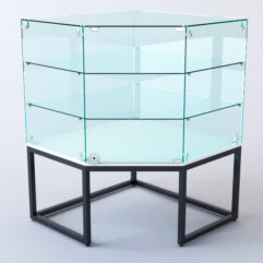 Прилавок угловой ЛОФТ СТИЛЬ №105 пятигранный (с дверками), Белый (с белой кромкой)