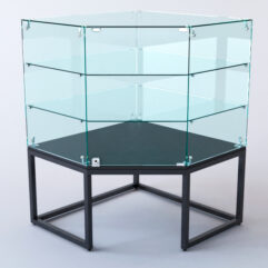 Прилавок угловой ЛОФТ СТИЛЬ №105 пятигранный (с дверками), Черный