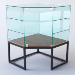 Прилавок угловой ЛОФТ СТИЛЬ №105 пятигранный (с дверками), Орех