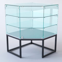 Прилавок угловой ЛОФТ СТИЛЬ №105 пятигранный (с дверками), Серый