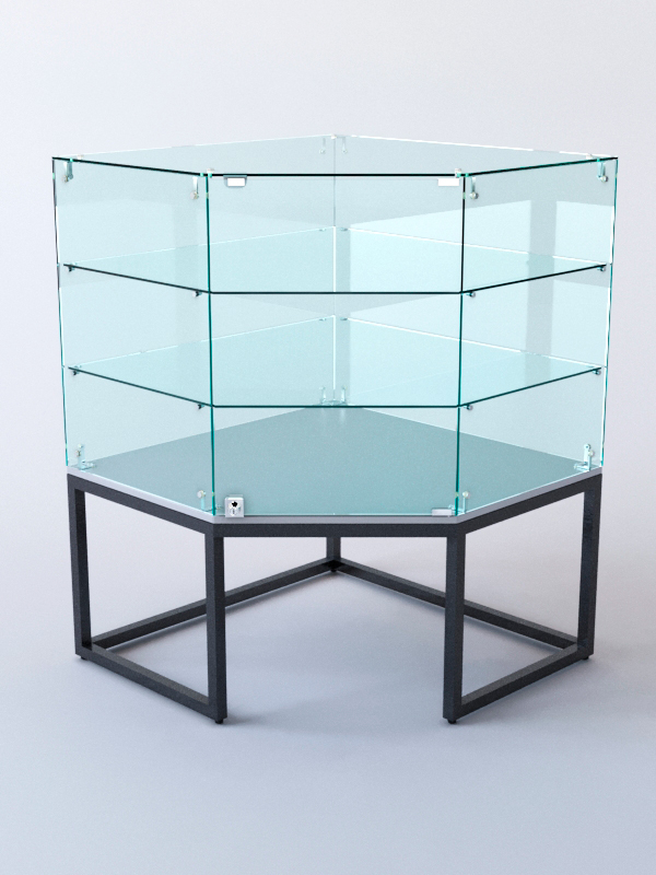 Прилавок угловой ЛОФТ СТИЛЬ №105 пятигранный (с дверками), Серый