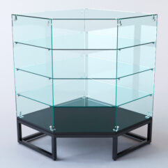 Прилавок угловой ЛОФТ СТИЛЬ №6 пятигранный (без дверок), Черный