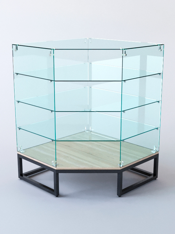 Прилавок угловой ЛОФТ СТИЛЬ №6 пятигранный (без дверок), Дуб Сонома