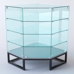 Прилавок угловой ЛОФТ СТИЛЬ №106 пятигранный (с дверками), Серый