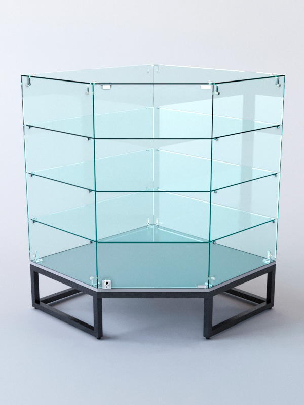 Прилавок угловой ЛОФТ СТИЛЬ №106 пятигранный (с дверками), Серый