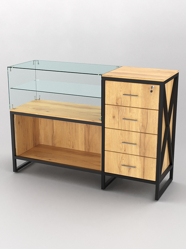 Прилавок ЛОФТ СТИЛЬ №1+13, Дуб Золотистый