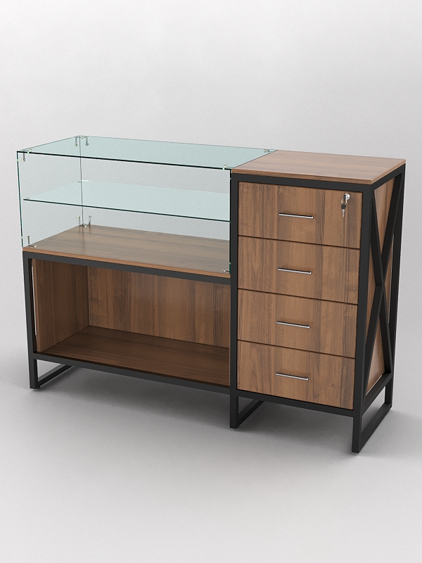 Прилавок ЛОФТ СТИЛЬ №1+13, Орех