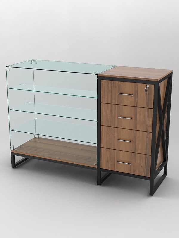 Прилавок ЛОФТ СТИЛЬ №3+13, Орех