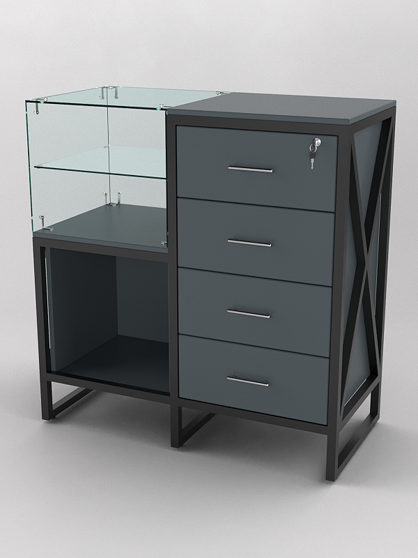 Прилавок ЛОФТ СТИЛЬ №10+13, Темно-серый U2601