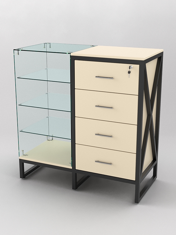 Прилавок ЛОФТ СТИЛЬ №12-22+13, Крем Вайс