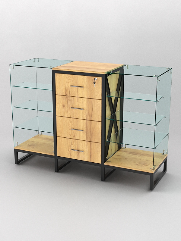 Прилавок ЛОФТ СТИЛЬ №12+13+12, Дуб Золотистый