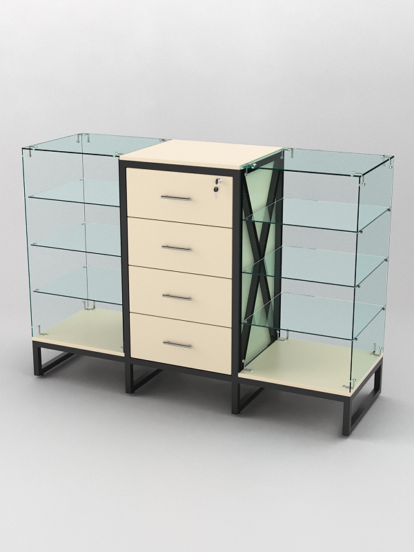 Прилавок ЛОФТ СТИЛЬ №12-22+13+12-22, Крем Вайс