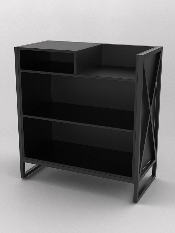 Прилавок под кассу ЛОФТ СТИЛЬ №3-W, Черный