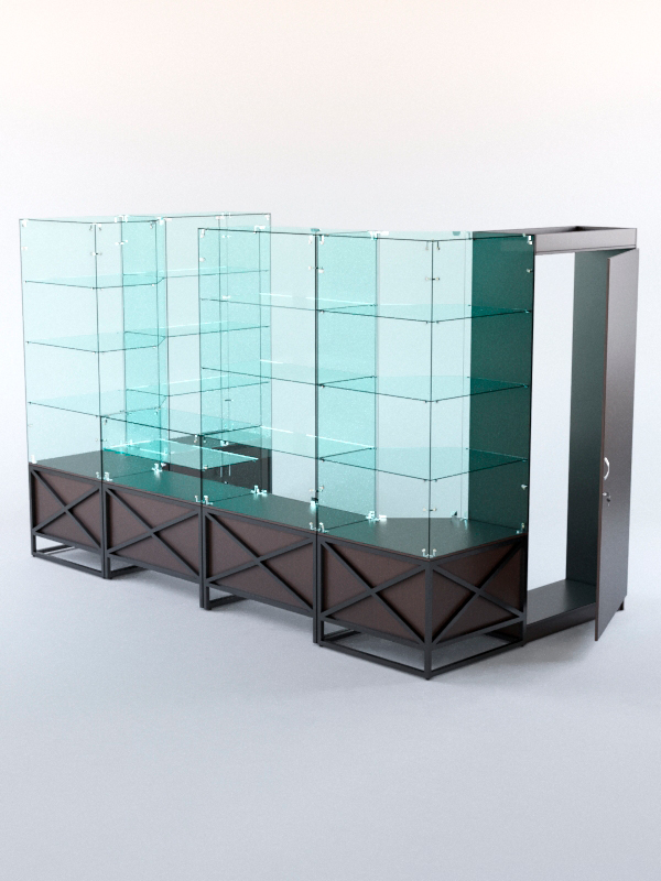 Павильон торговый ЛОФТ СТИЛЬ пристенный №3б, Дуб Венге