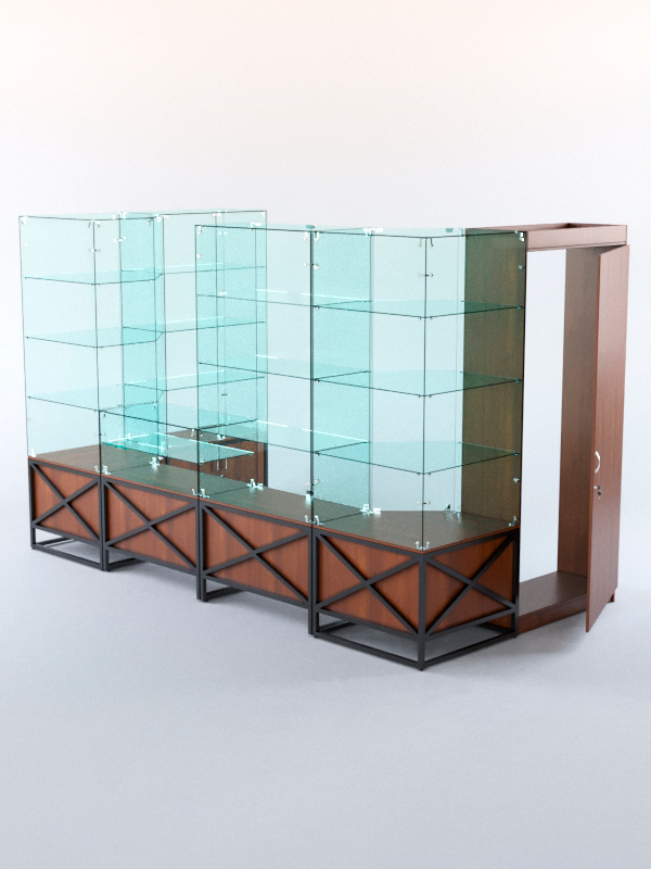 Павильон торговый ЛОФТ СТИЛЬ пристенный №3б, Орех