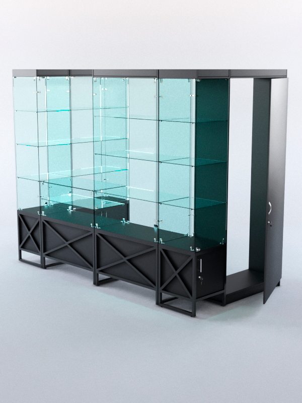 Павильон торговый ЛОФТ СТИЛЬ пристенный №4б, Черный