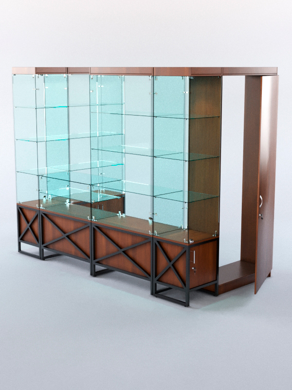 Павильон торговый ЛОФТ СТИЛЬ пристенный №4б, Орех