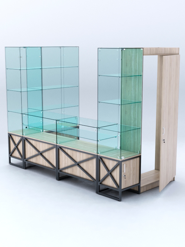 Павильон торговый ЛОФТ СТИЛЬ пристенный №5а, Дуб Сонома