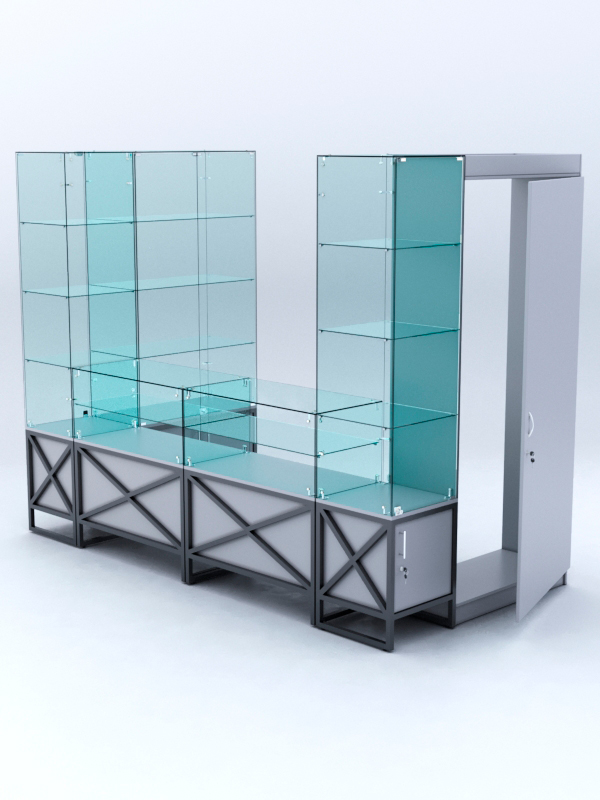 Павильон торговый ЛОФТ СТИЛЬ пристенный №5а, Серый