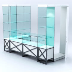 Павильон торговый ЛОФТ СТИЛЬ пристенный №5б, Белый