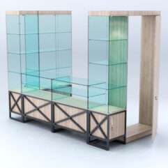 Павильон торговый ЛОФТ СТИЛЬ пристенный №5б, Дуб Сонома