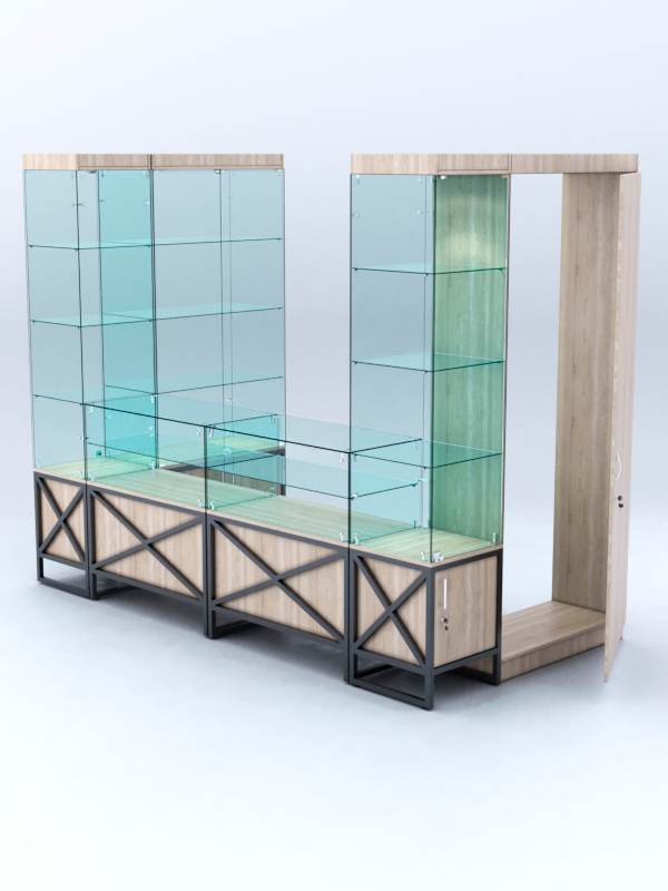 Павильон торговый ЛОФТ СТИЛЬ пристенный №5б, Дуб Сонома