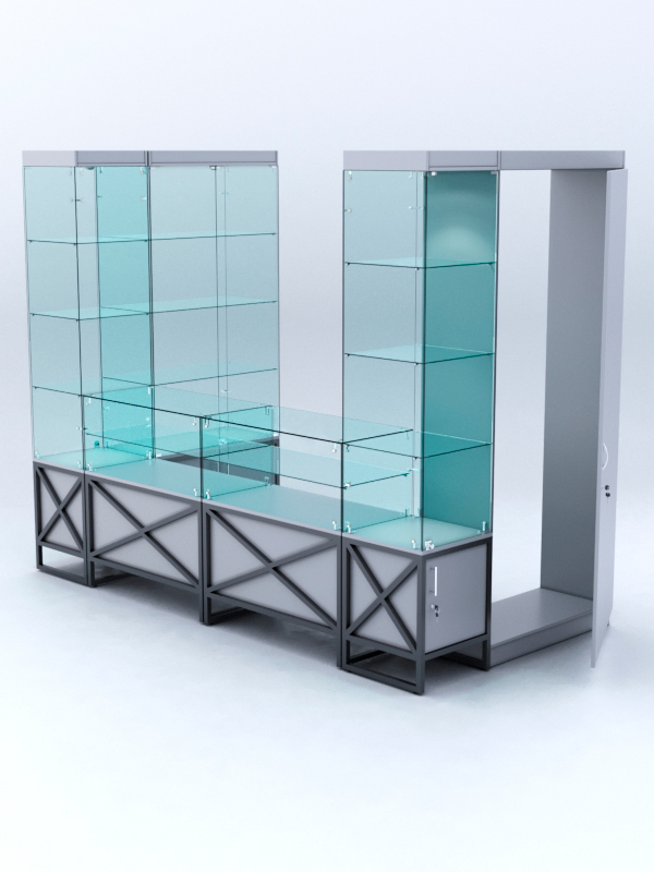 Павильон торговый ЛОФТ СТИЛЬ пристенный №5б, Серый