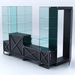 Павильон торговый ЛОФТ СТИЛЬ пристенный №7а, Черный