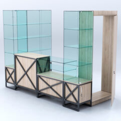 Павильон торговый ЛОФТ СТИЛЬ пристенный №7а, Дуб Сонома