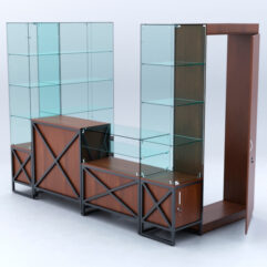 Павильон торговый ЛОФТ СТИЛЬ пристенный №7а, Орех