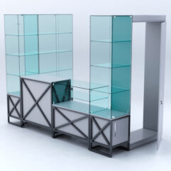 Павильон торговый ЛОФТ СТИЛЬ пристенный №7а, Серый