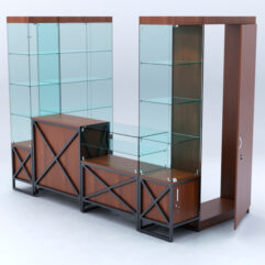 Павильон торговый ЛОФТ СТИЛЬ пристенный №7б, Орех