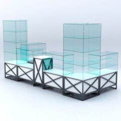 Павильон торговый ЛОФТ СТИЛЬ пристенный №8а, Белый