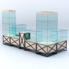 Павильон торговый ЛОФТ СТИЛЬ пристенный №8б, Дуб Сонома