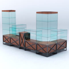 Павильон торговый ЛОФТ СТИЛЬ пристенный №8б, Орех