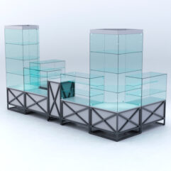 Павильон торговый ЛОФТ СТИЛЬ пристенный №8б, Серый