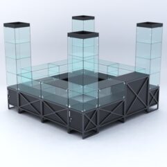 Павильон торговый ЛОФТ СТИЛЬ островной №1а, Черный